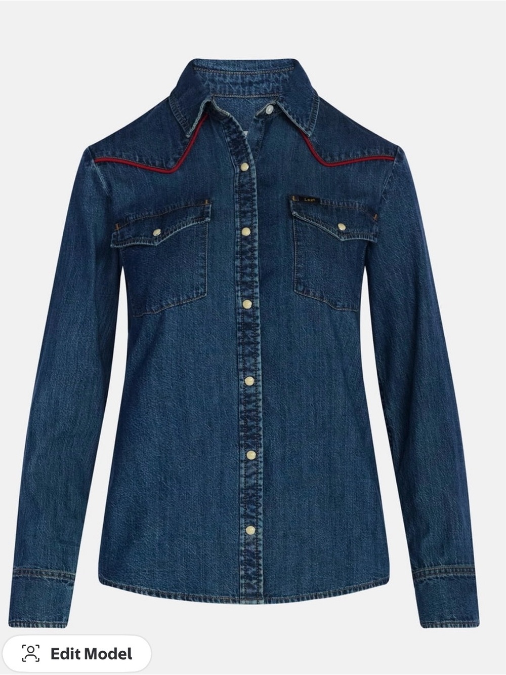 Women's Dark Blue Denim Western Shirt - Lee size large